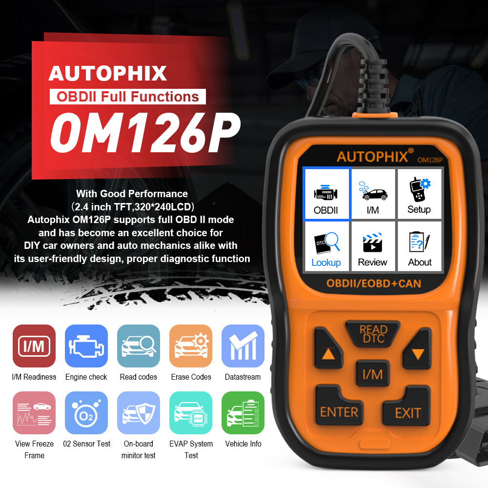 AUTOPHIX OM126P OBD2 Scanner Auto Diagnostic Tool Check Engine Light Code Reader