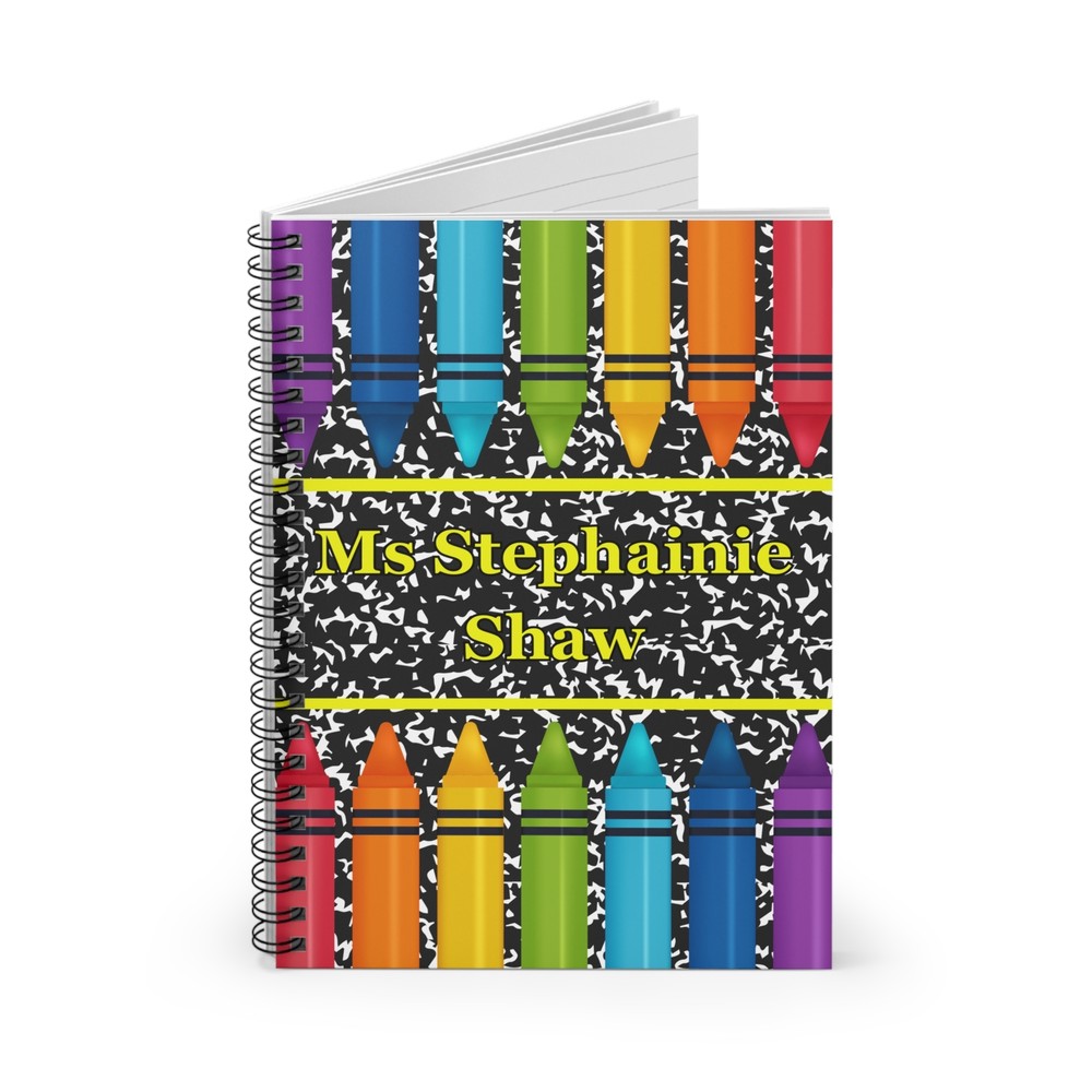 Personalized Composition Teacher Journal Planner Notebook, Custom Teachers Gift
