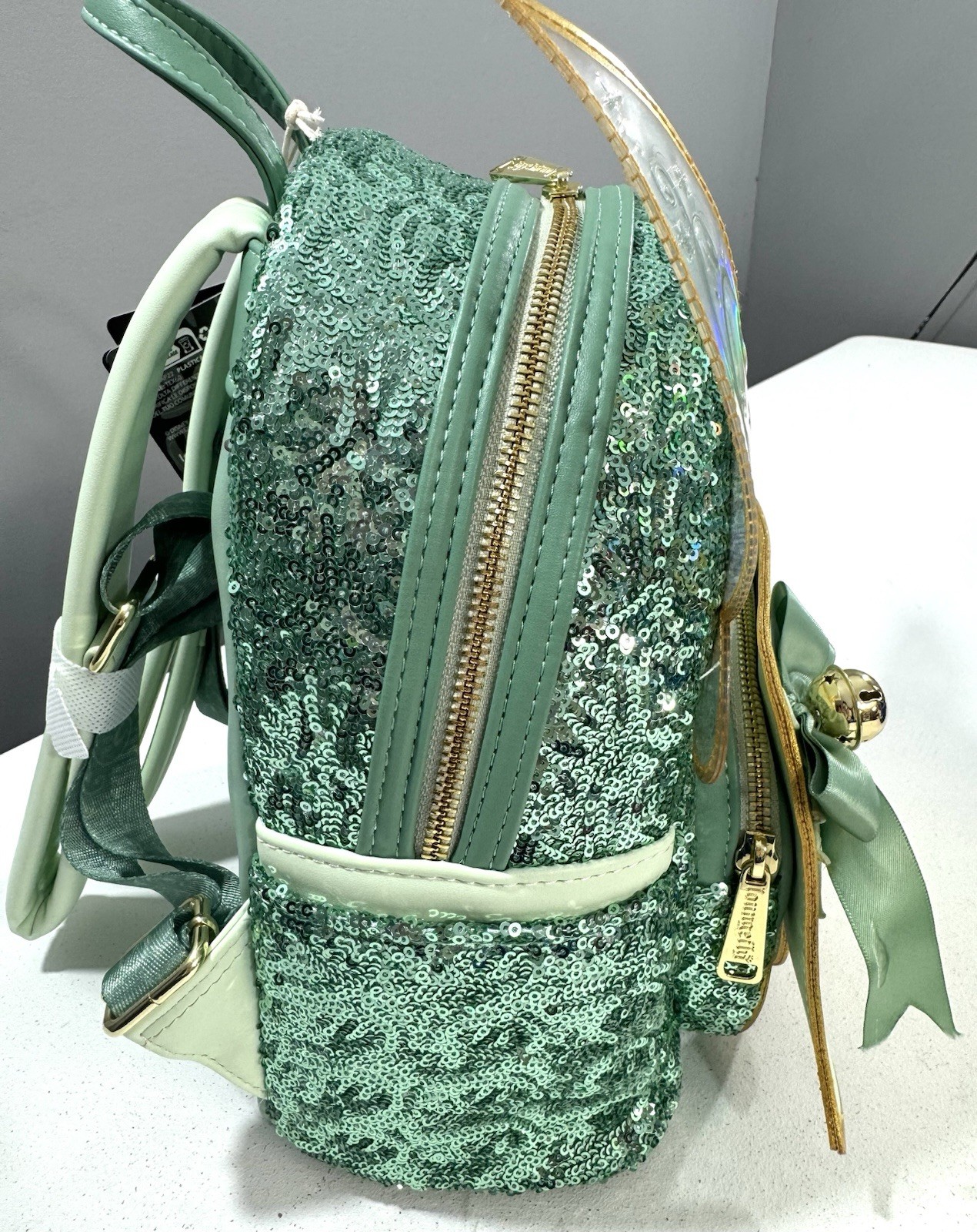 Loungefly Disney Tinkerbell Sequin Holiday Mini Backpack NWT Peter Pan Cosplay