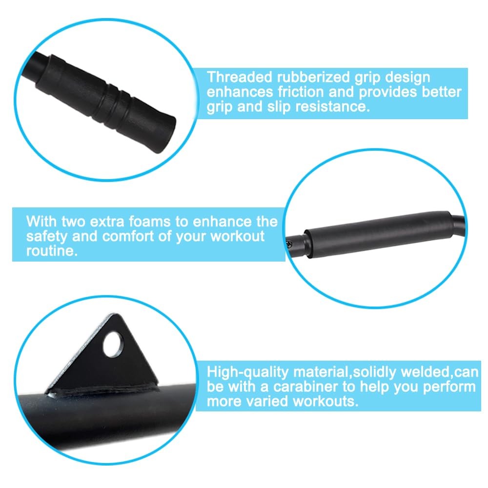 LAT Pulldown Bar Attachment,39.7"Curl Tricep Press Down Bar with Rubber Handl...