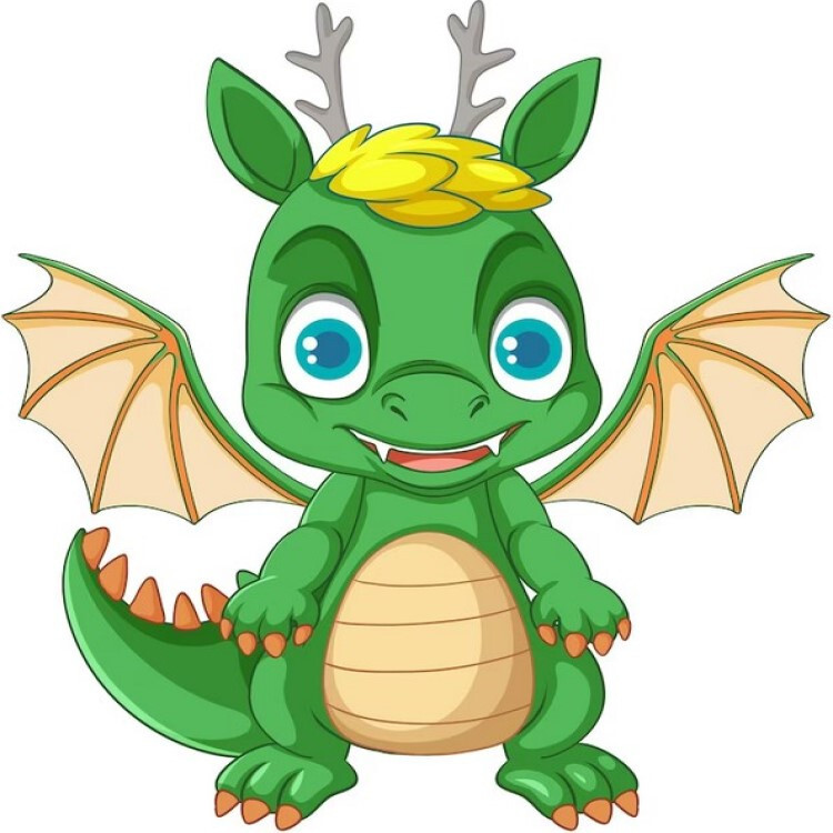 30 Custom Happy Green Dragon Personalized Address Labels