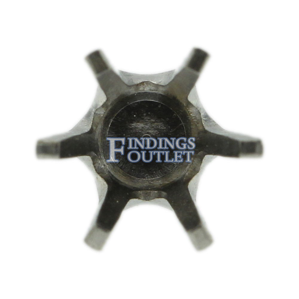 14k White Gold Round Stud Earring Mounting Setting Push Back Post 6 Prong