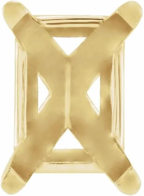 14K Yellow Gold Unset Emerald 4-Prong Peg Setting