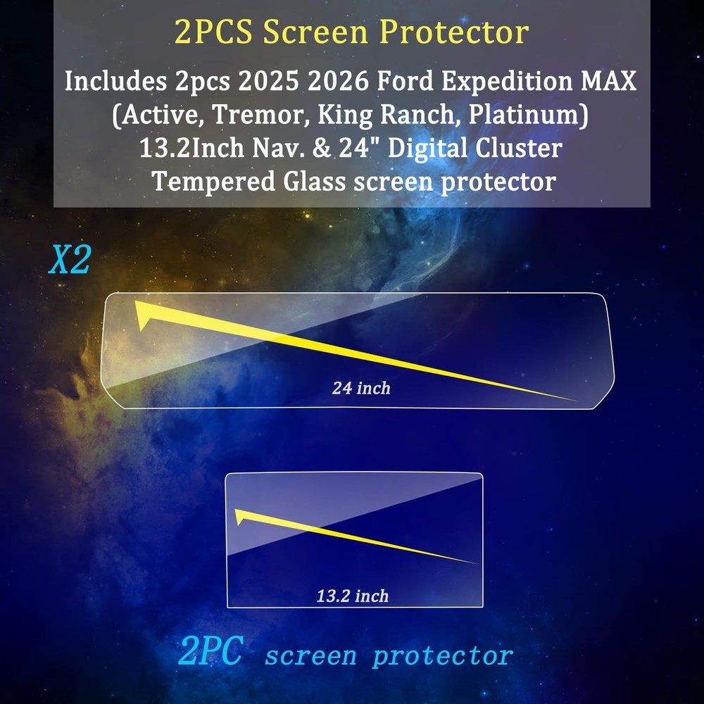 【2pcs】EUEKY Tempered Glass for 2025 Expedition Screen Protector 20