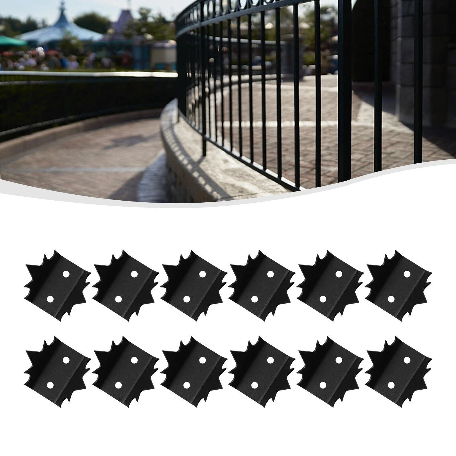 12pcs Intruder Deterrent Fence Wall Spikes Security Fence Metal Anti-Climb Spike