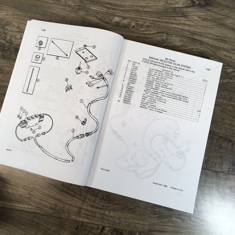 Case 900 Planter Parts Manual Catalog Book Assembly Schematic Exploded Views