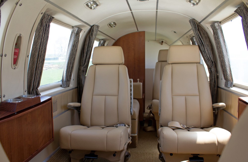 Beechcraft King Air 200 custom leather interior