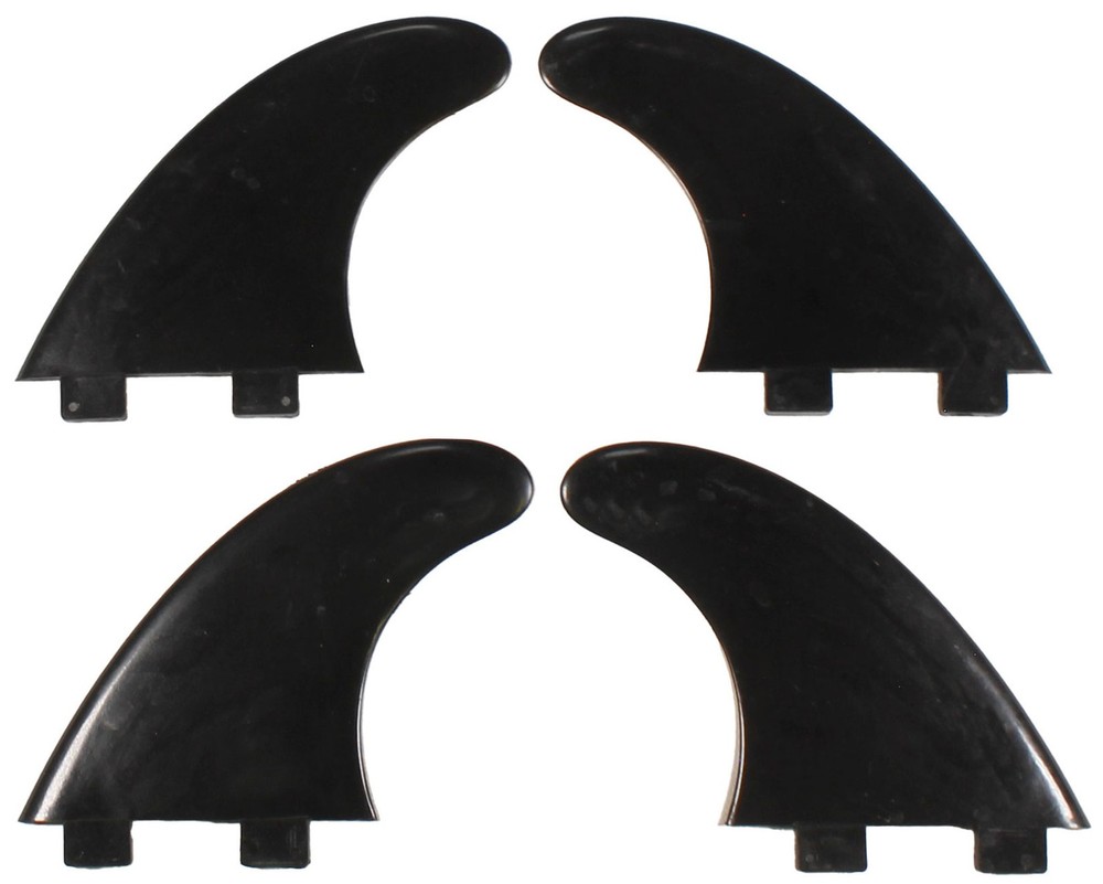 Surfboards.com Two Tab Quad Fin Set - Black - New