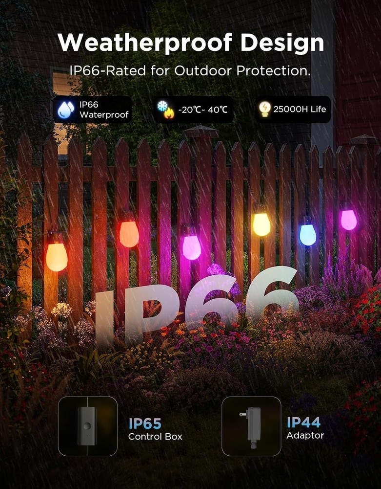 Govee Outdoor S14 Bulb String Lights 2 - 48ft