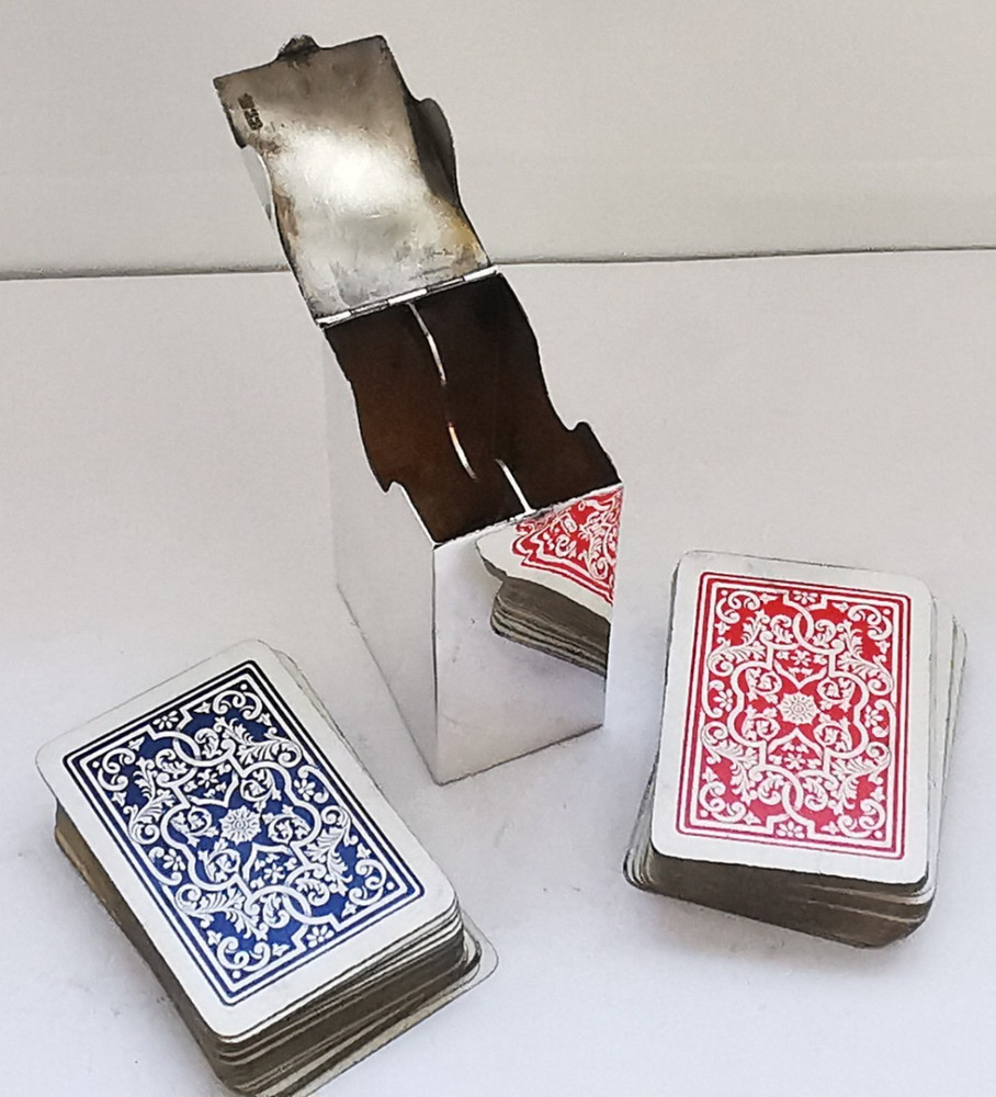 Fine Victorian Solid Silver Playing Cards Box - Birm. 1900