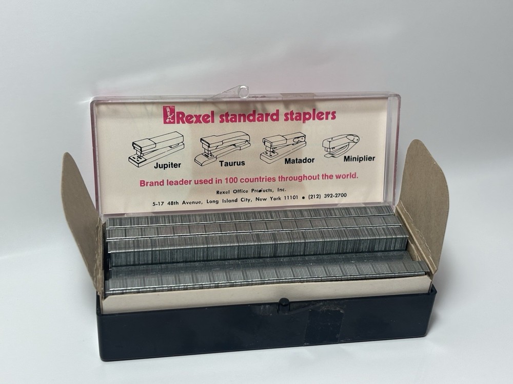 Vintage Rexel Saberpoint Staples 100% Chisel Pointed Prop