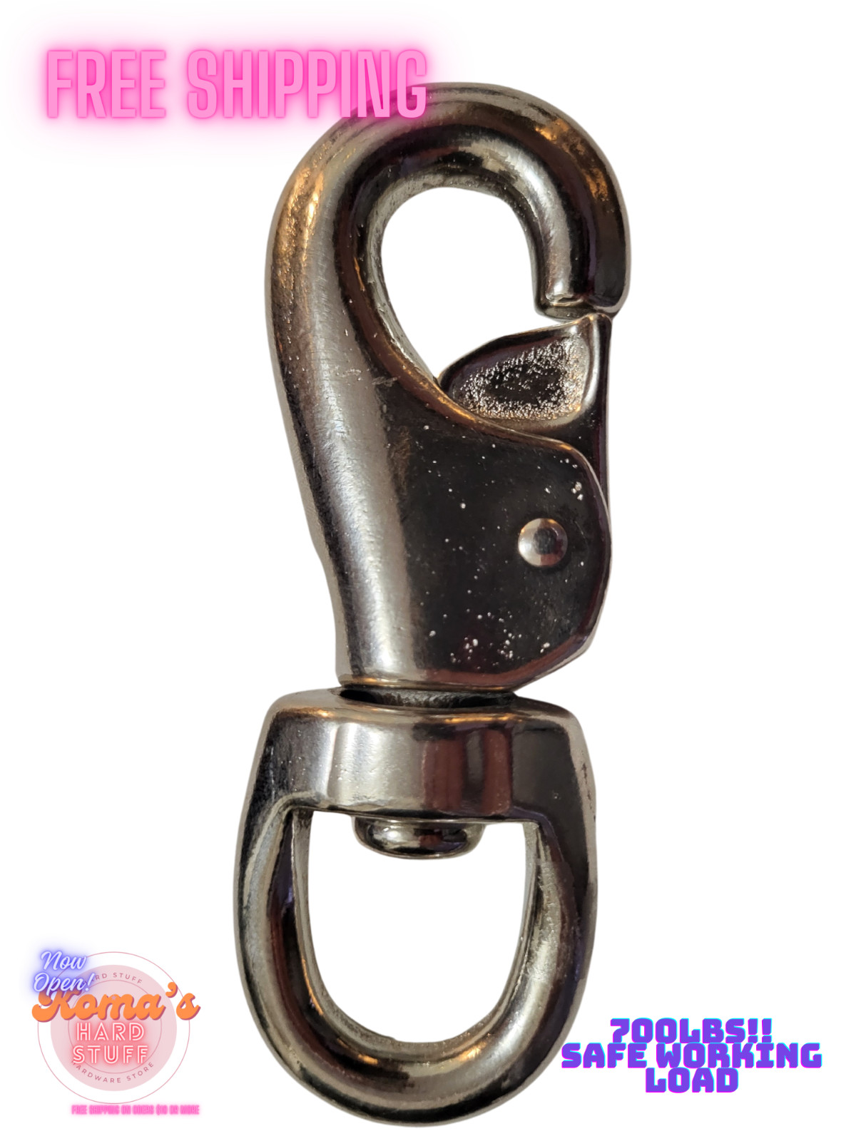 Steel Swivel Eye Bull Snap 5 1/8" Malleable Steel 700 SWL Heavy Duty 1" Eye