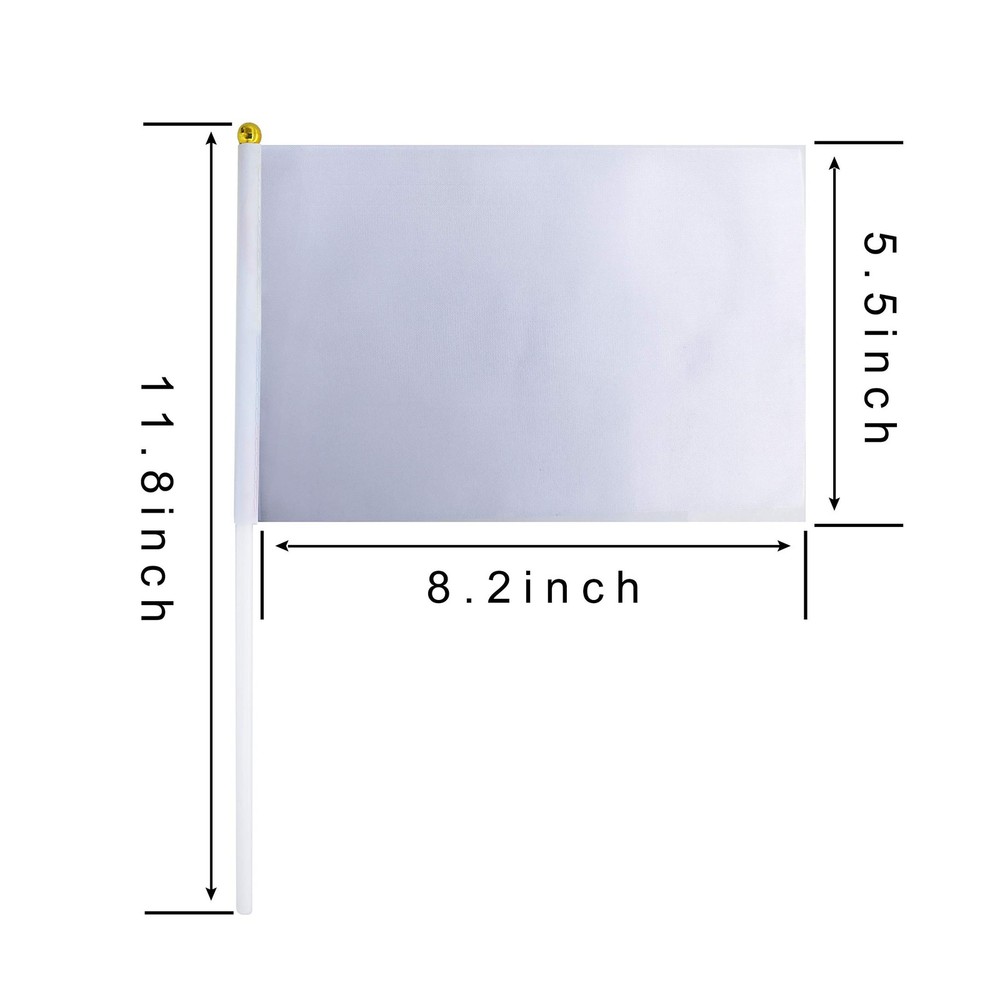 Consummate 25 Pack Solid White Blank Flag Small Mini Plain White DIY Flags On...