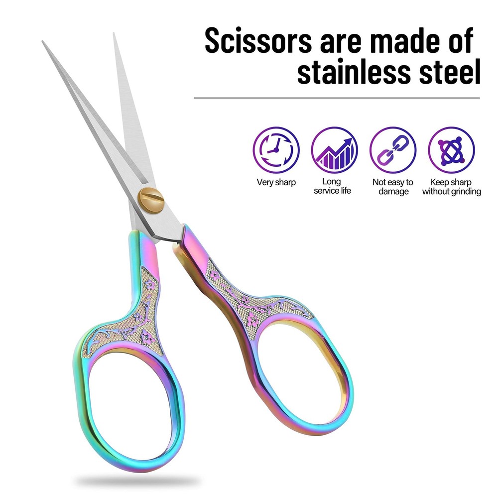 Small sharp scissors-5 Inch Precision Scissors-2 pack,razor Sharp Blade Shear...