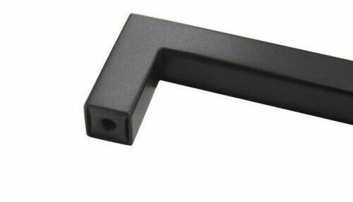 Black Kitchen Square Cabinet Handles Drawer Pull Knobs Stainless Steel 12mm 1/2"