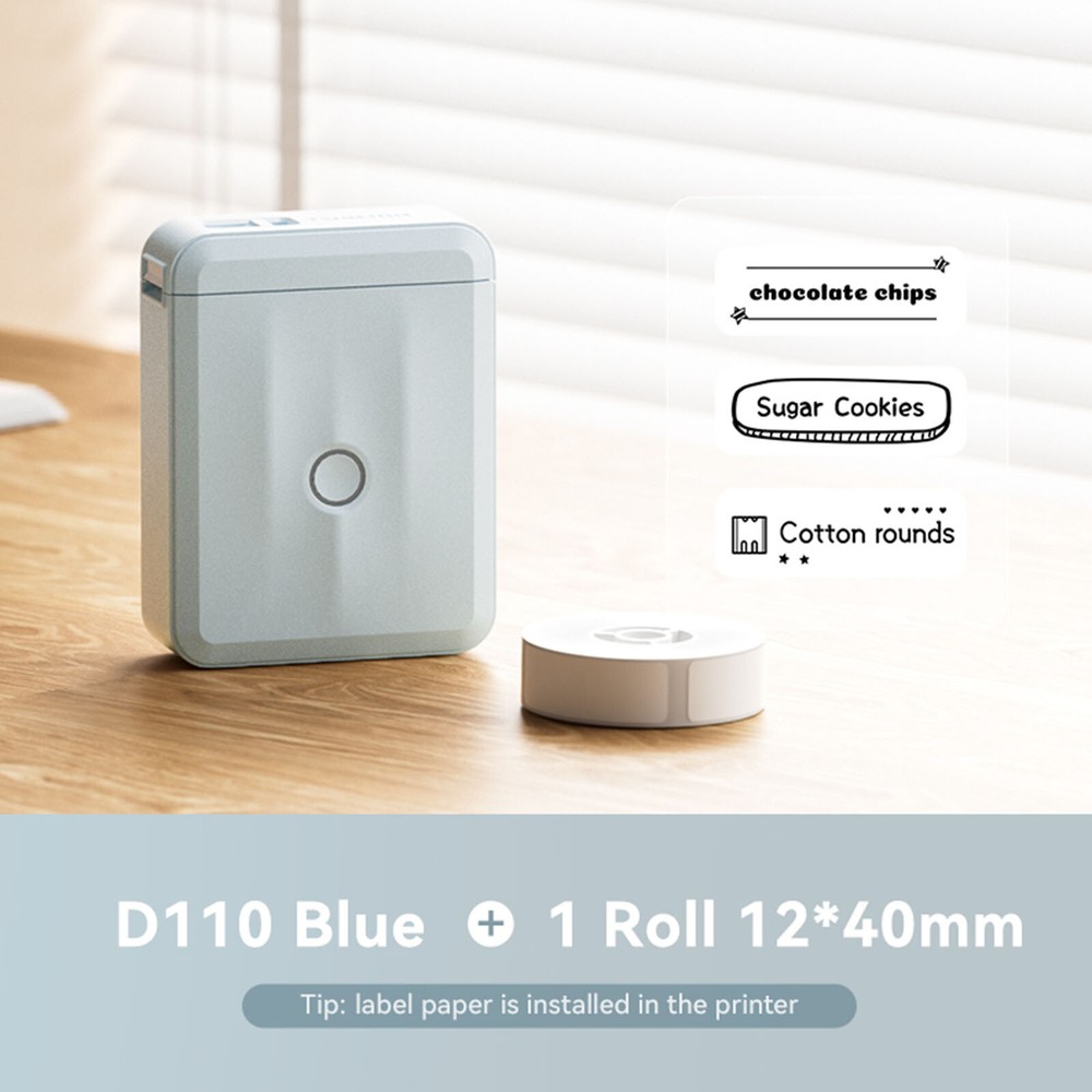 NIIMBOT D110 Bluetooth Label Maker with Tape Portable Thermal Label Printer