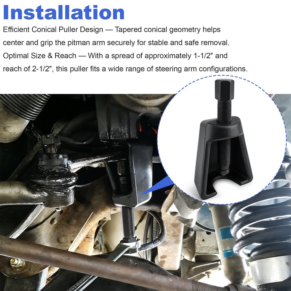 Pitman Arm Puller Tool for Steering System Service, Conical Puller Design