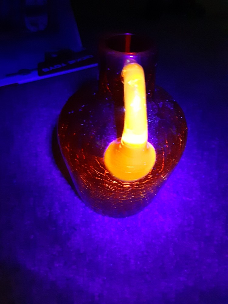 Vintage Crackle Glass Pitcher