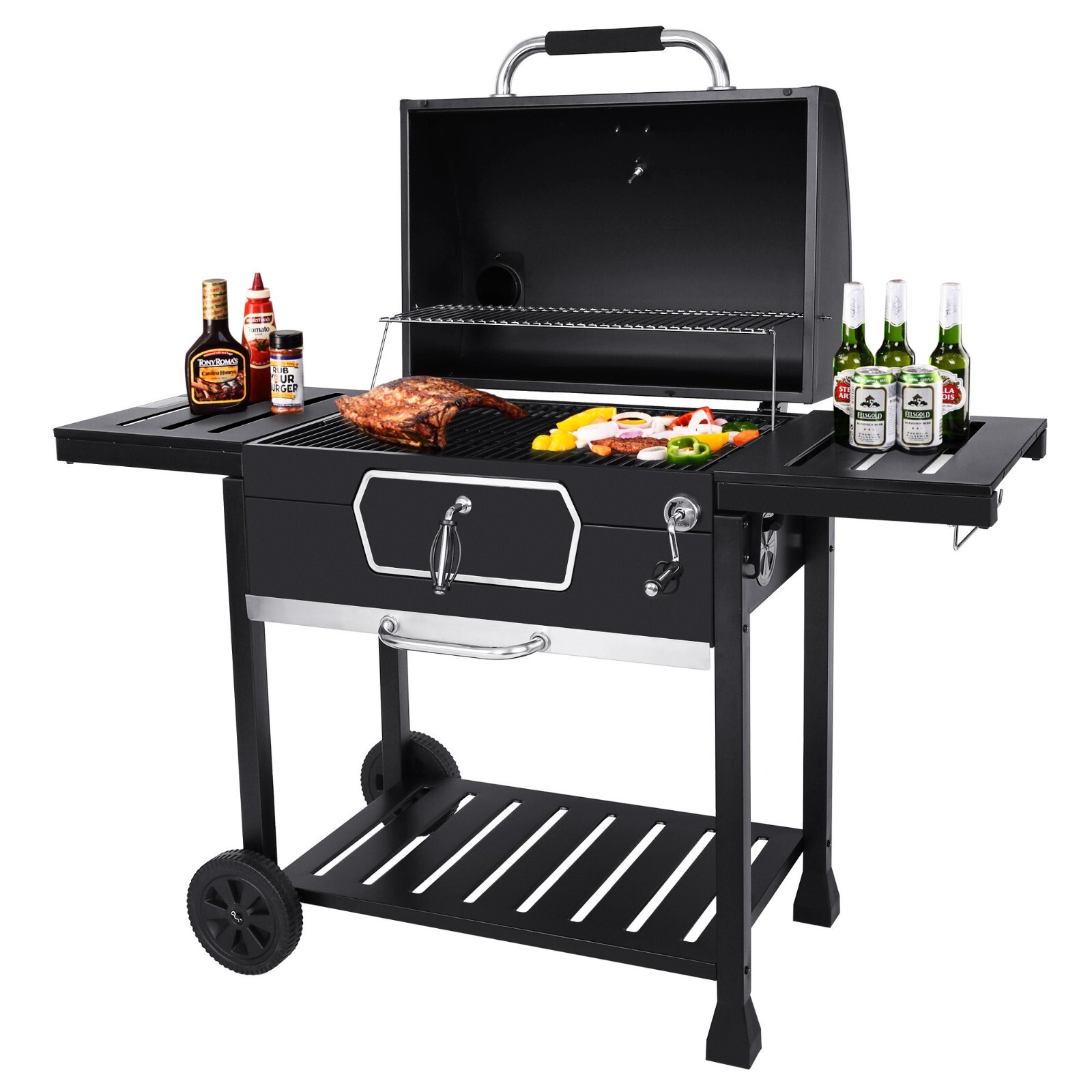 Royal Gourmet Deluxe Charcoal Grill Large Smoker Outdoor Backyard BBQ Party
