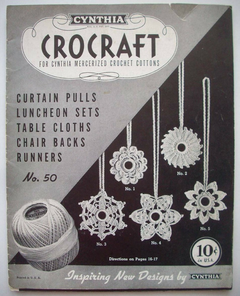 Cynthia Crocraft crochet patterns runners chair backs table clothes