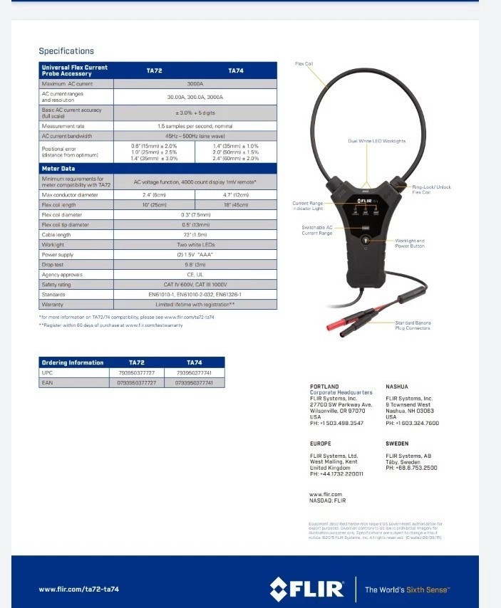 FLIR TA72 Flex Current Probe Accessory