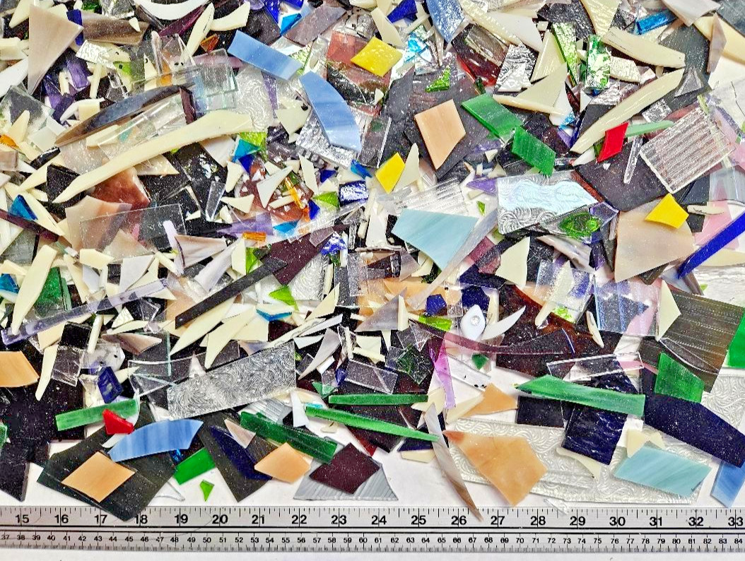 12 Pounds of Assorted Mosaic-Stained Glass Scrap