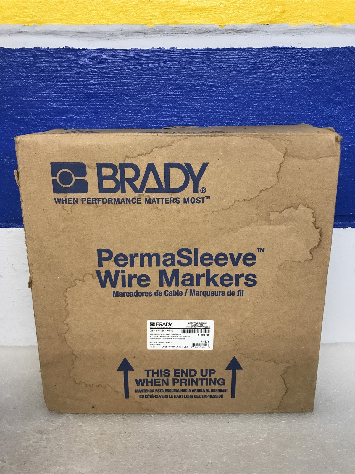 Brady ZH-187-150-WT-2 PermaSleeve Wire Markers White 5000 Count Roll New In Box