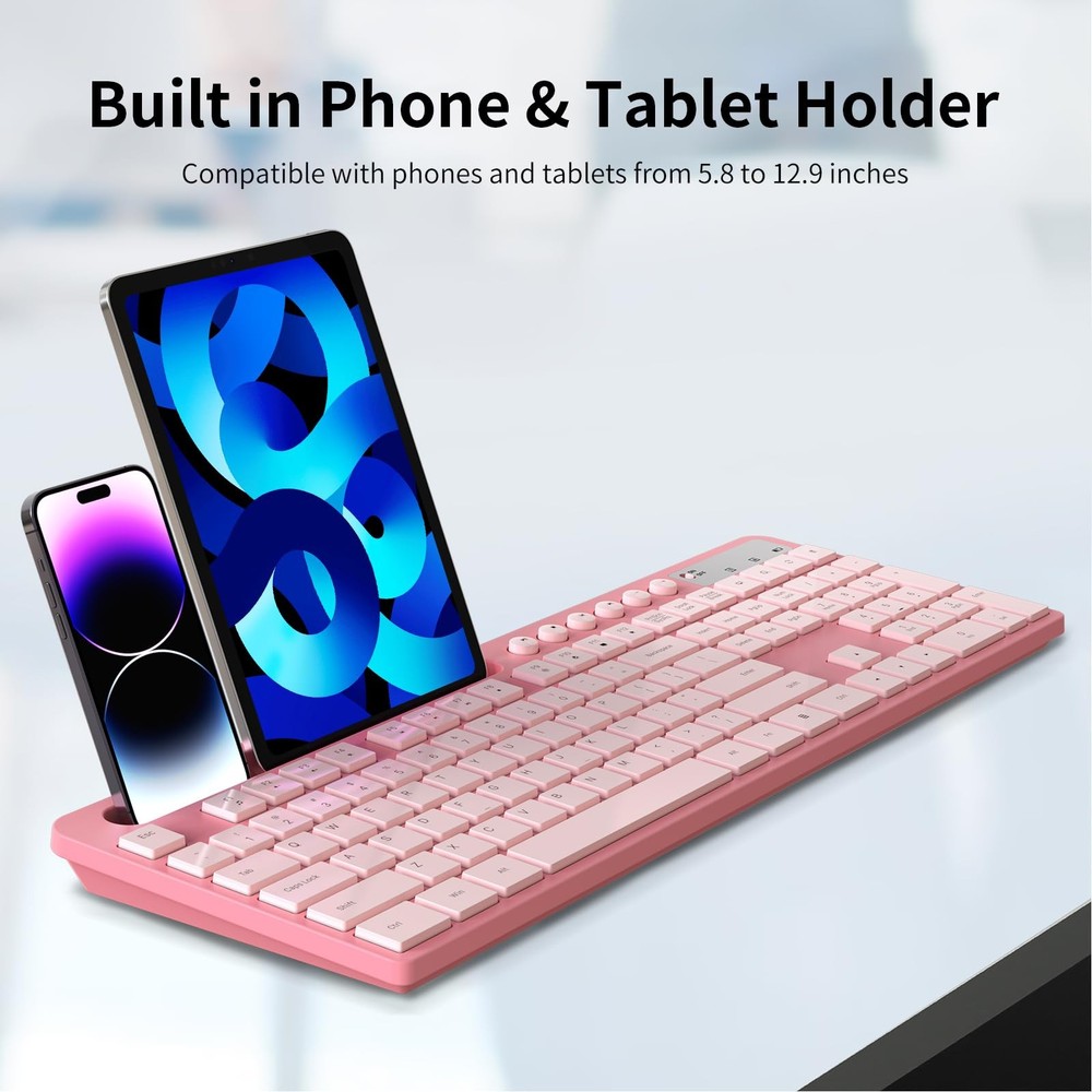 Wireless Keyboard and Mouse Combo, 2.4G Ergonomic Wireless Computer Keyboard ...