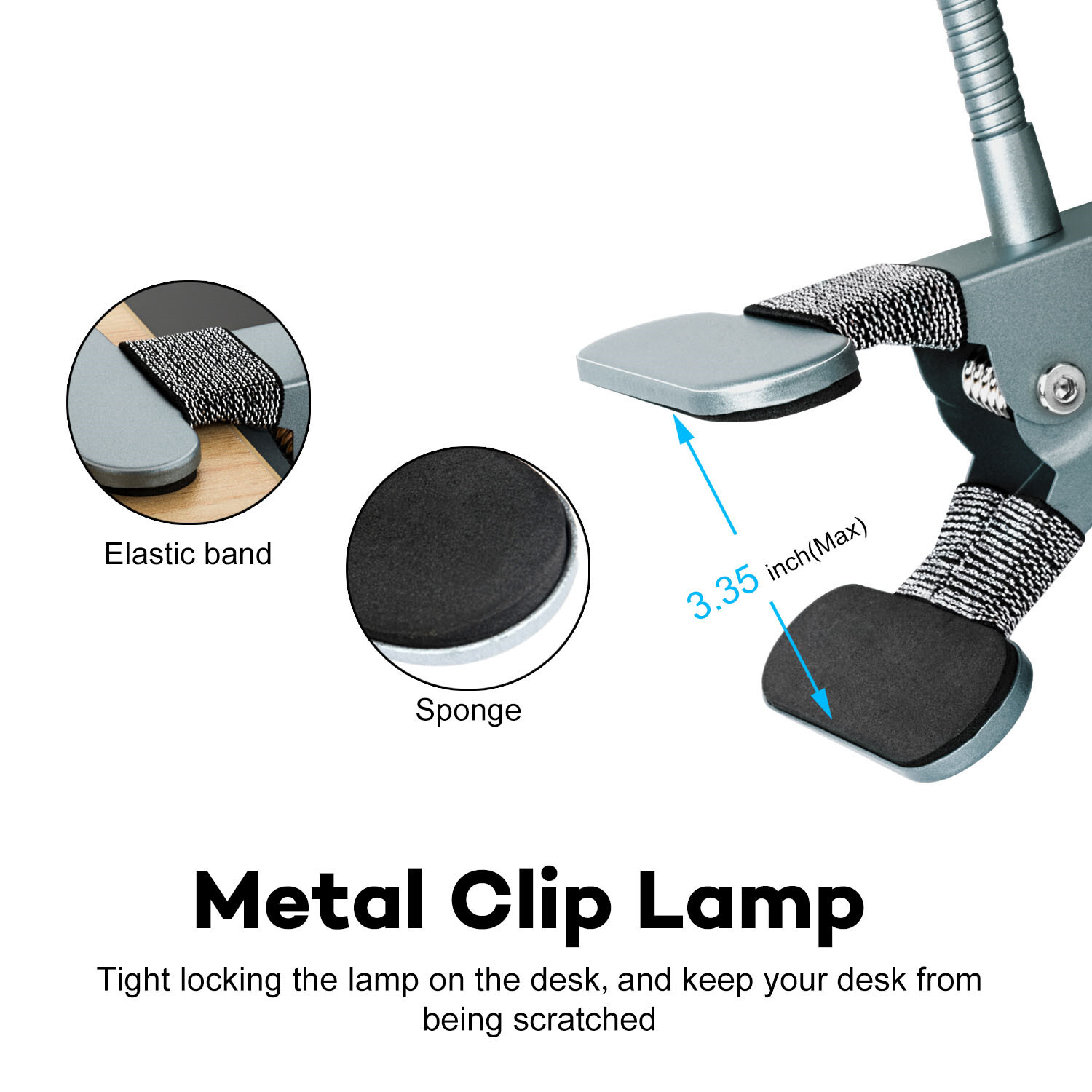 LED Desk Lamp Gooseneck Adjustable Lamp with Clamp Eye-Caring Reading Desk Light