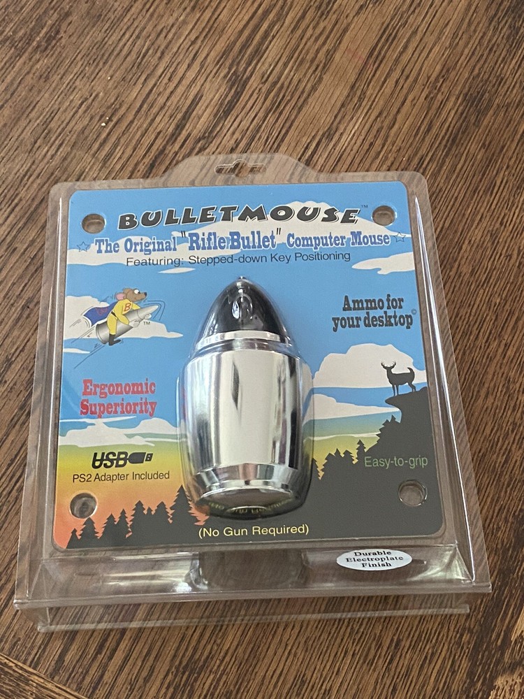 BULLETMOUSE, The Original “RifleBullet” Computer Mouse. USB, NEW
