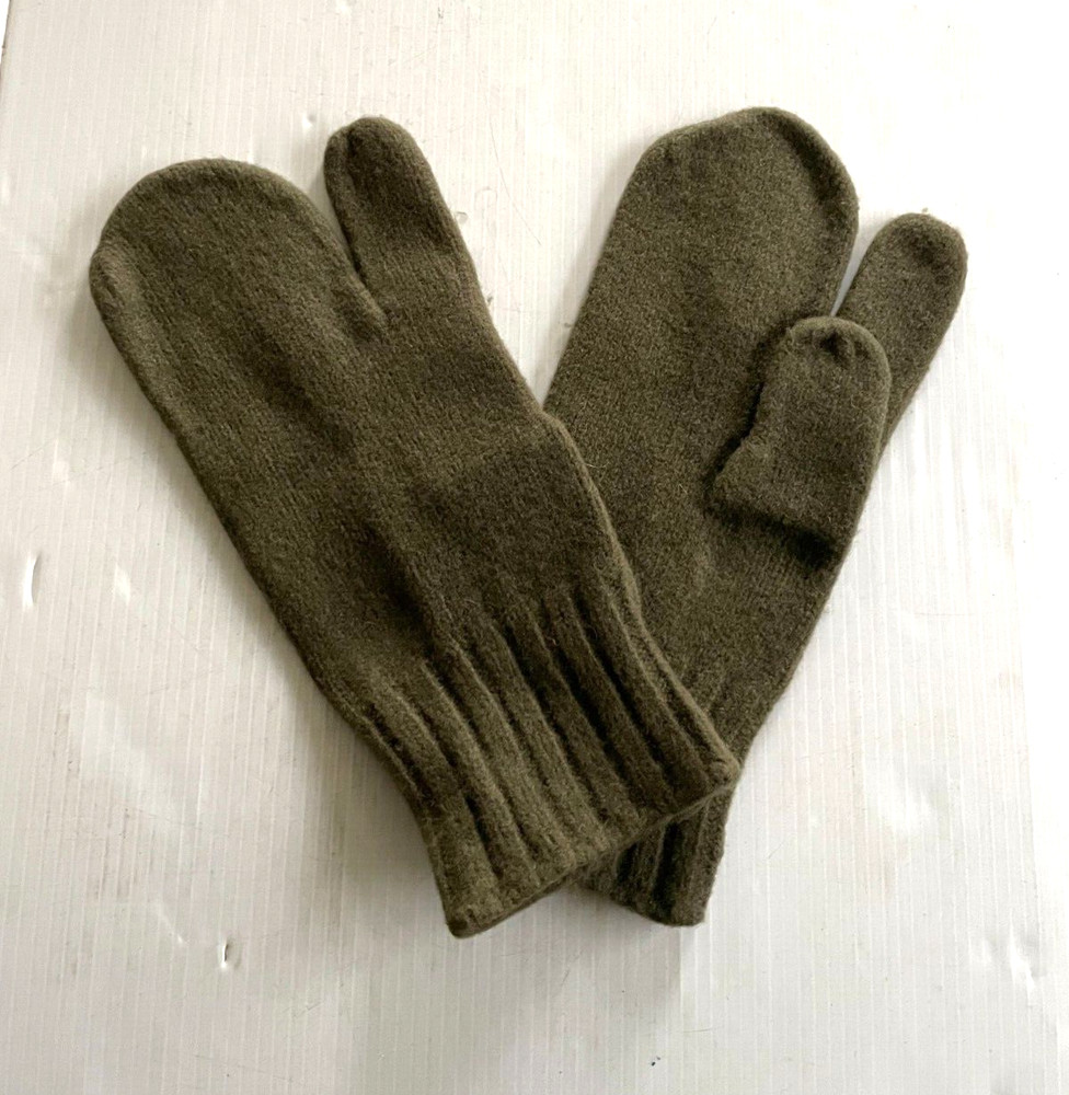 UNISSUED WWII US NAVY WINTER WOOL TRIGGER FINGER N-2 DECK MITTEN INSERTS MEDIUM