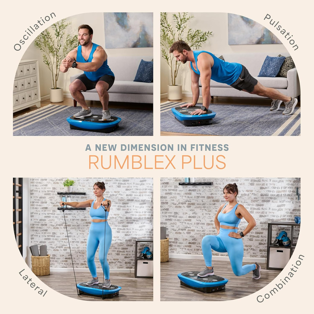 Rumblex plus 4D Vibration Plate Exercise Machine - Triple Motor Oscillation, Lin