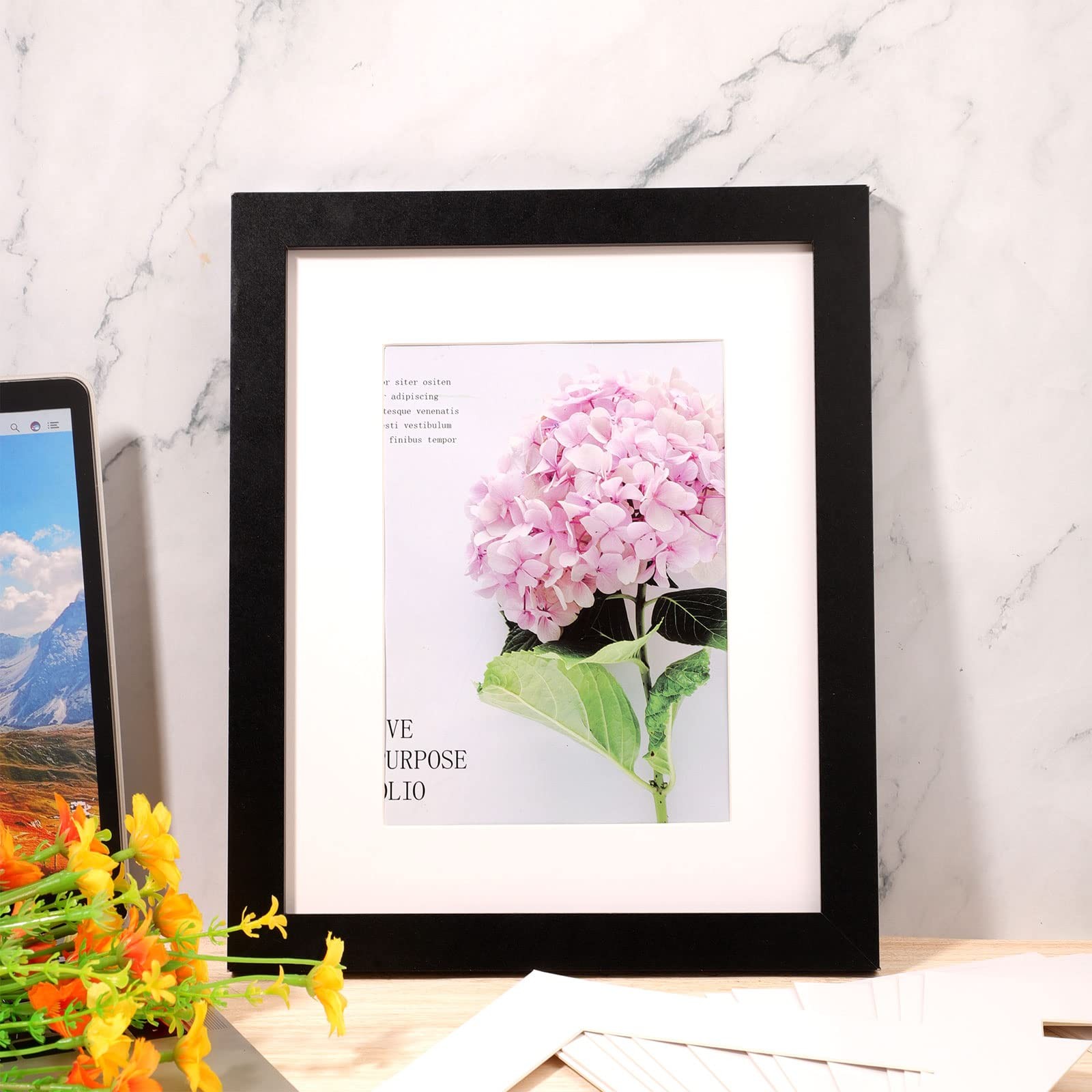 Prudiut 15 Pack 8x10 White Picture Mats, Frame Mattes for 5x7 Pictures Photo ...