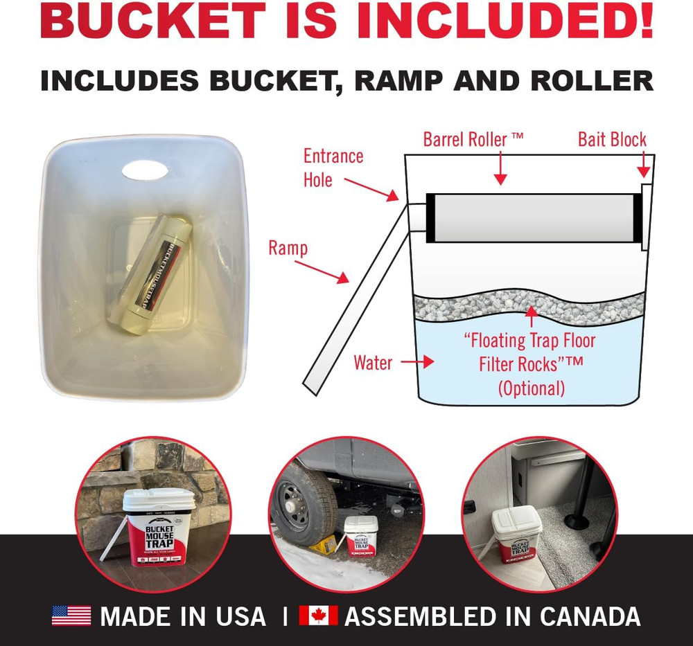2-Pack Little Bucket Mouse Trap - Complete Kit