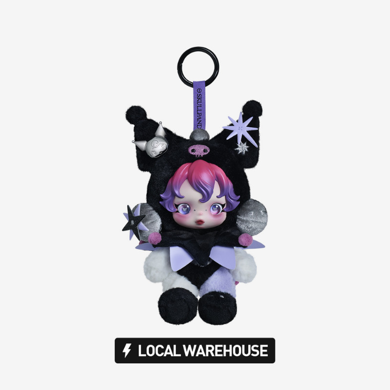 POP MART SKULLPANDA x Kuromi Plush Doll Pendant AUTHENTIC