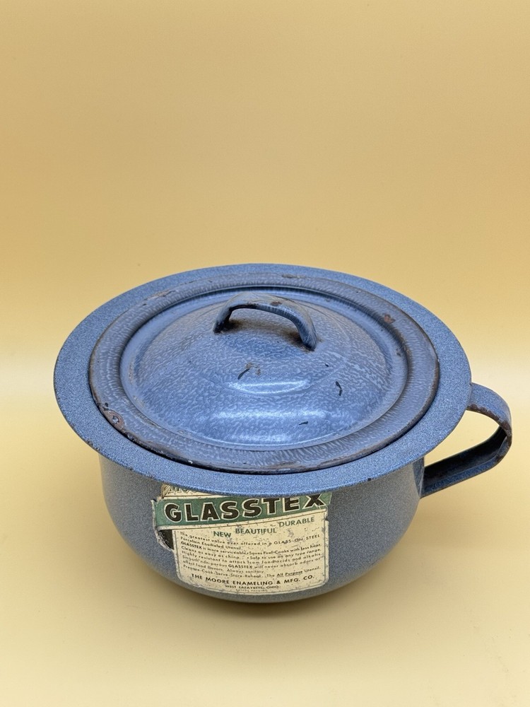 Vintage Moore Glasstex Enamelware Junior Combinet w/ Lid