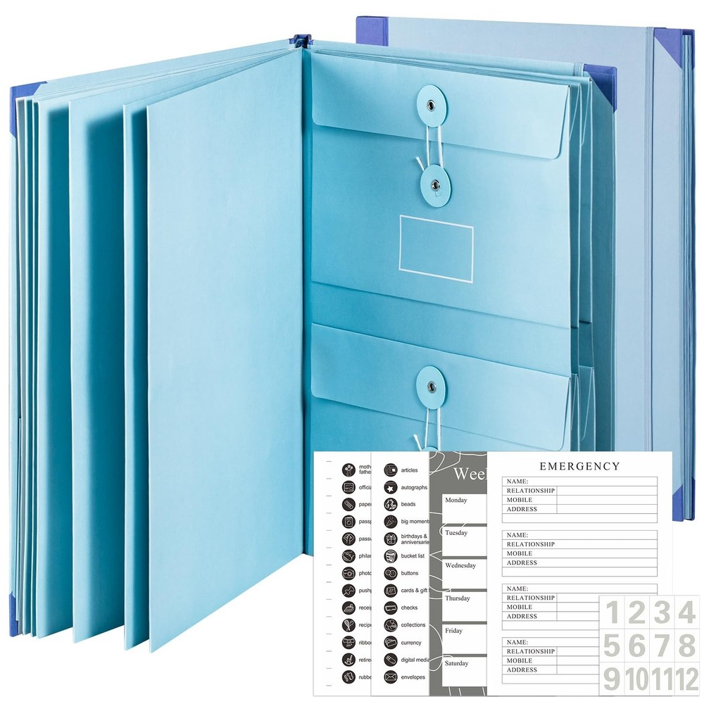 Stylish Document Organizer Binder with Labels & Pockets for Important Papers