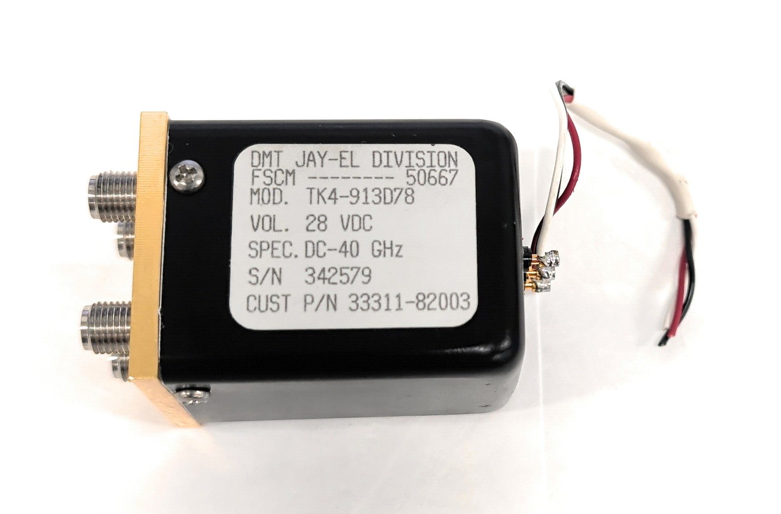 Ducommun DC-40Ghz 4-Port Transfer Switch K Female 28VDC TK4-913D78