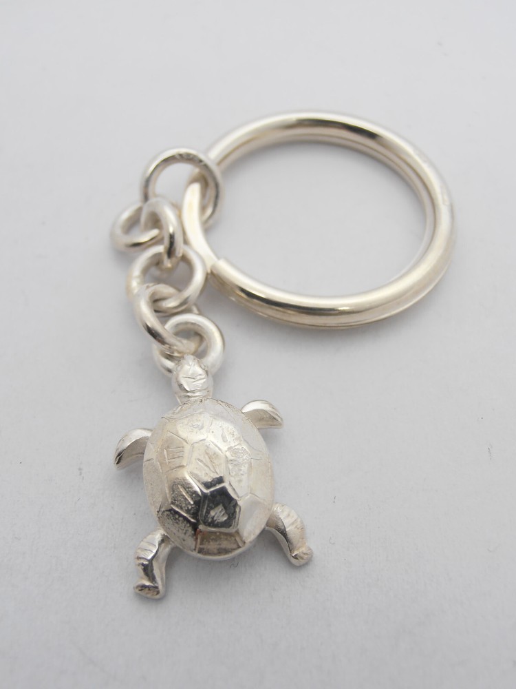 Turtle: 925 Silver Keychain - Reptile - Turtle