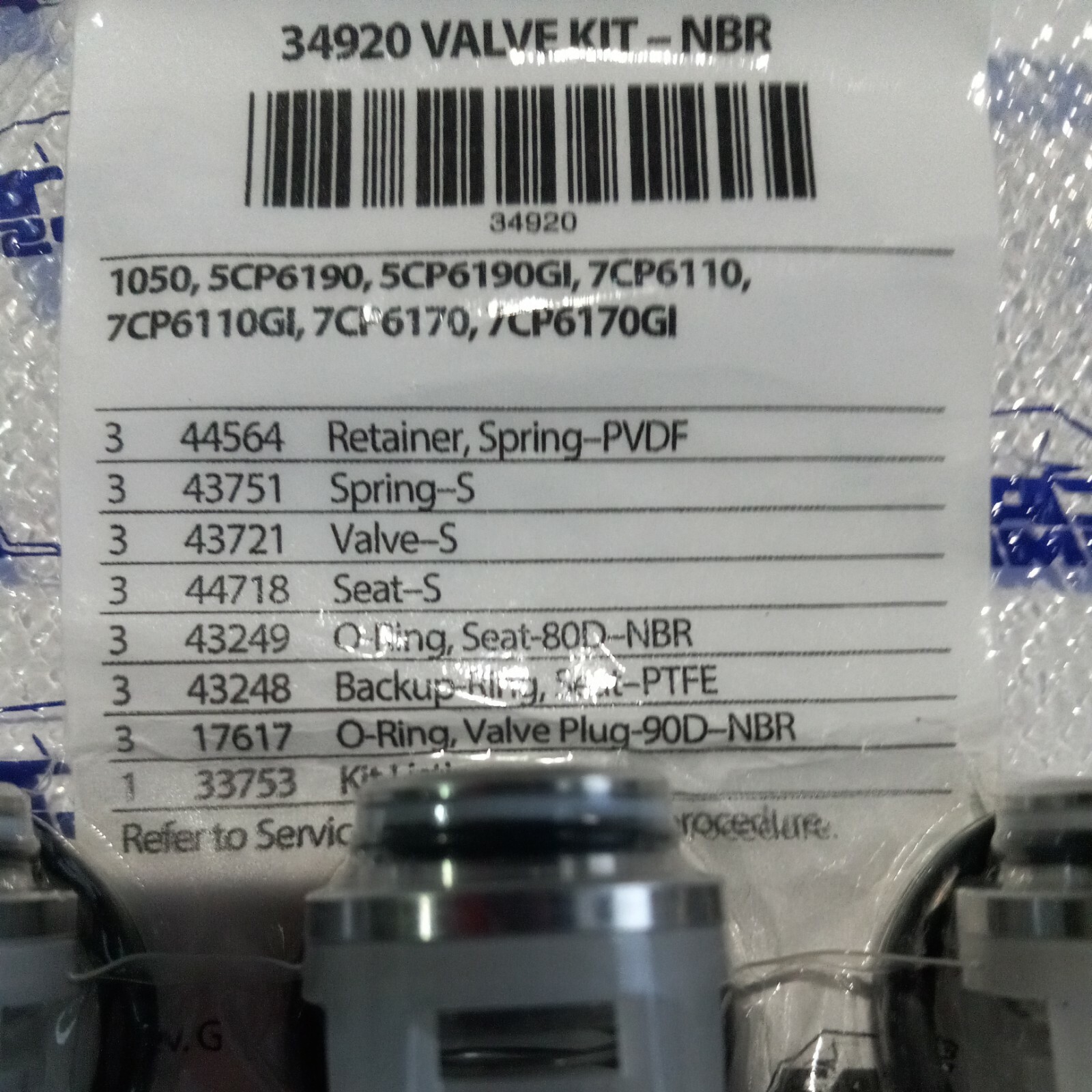 Cat Pump 34920 Valve Kit Cat Pumps 1050