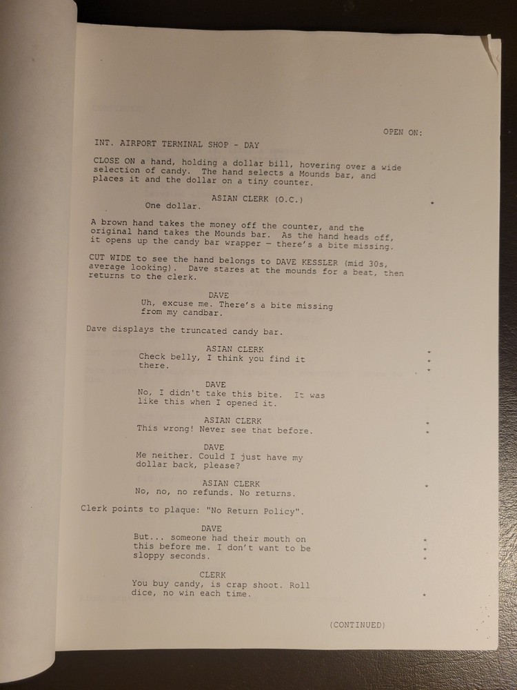 Adam Sandler ANGER MANAGEMENT Original 2002 Movie Script - Draft 3 Casting Copy