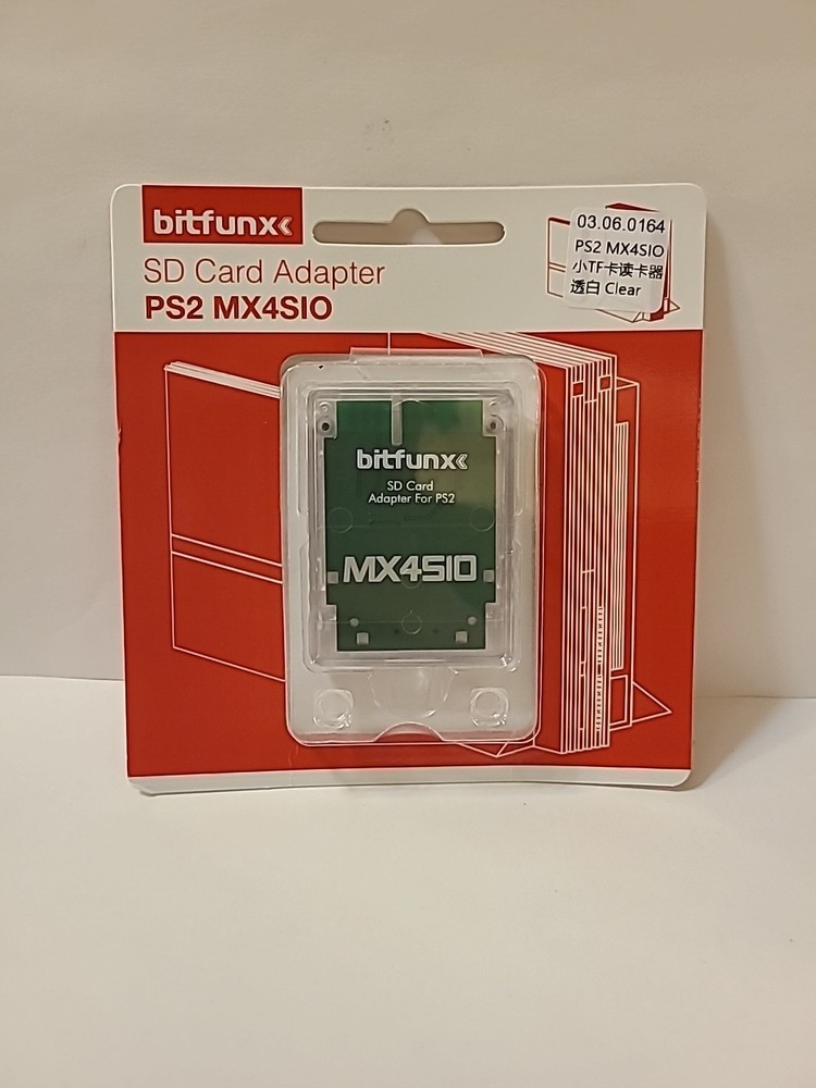 Bitfunx PS2 MX4SIO SD MicroSD Memory Card Adapter Crystal Clear