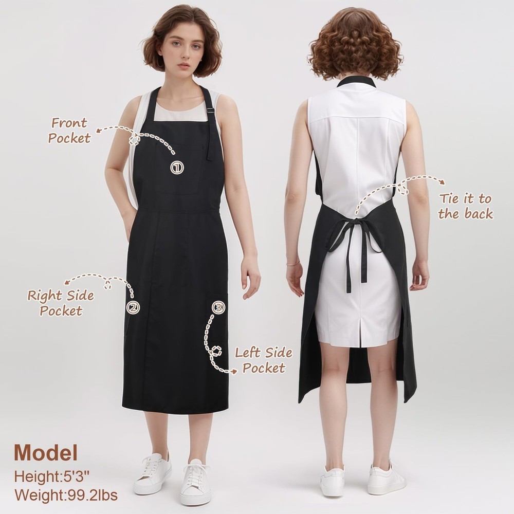 Pottery Split Leg Apron, Split Apron with Adjustable Straps, Ceramics Apron S...