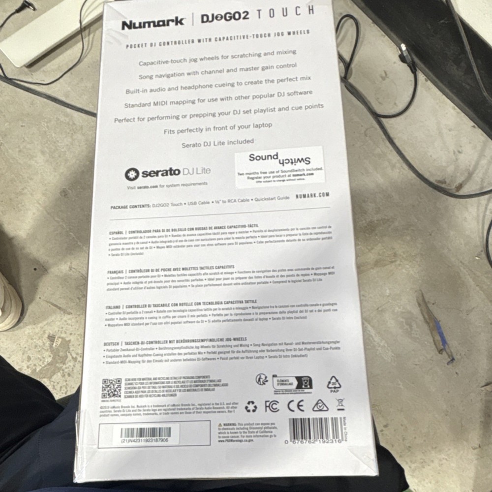 Numark DJ2GO2 Touch Portable Double Deck Controller Touch-Capacitive Jog Wheels