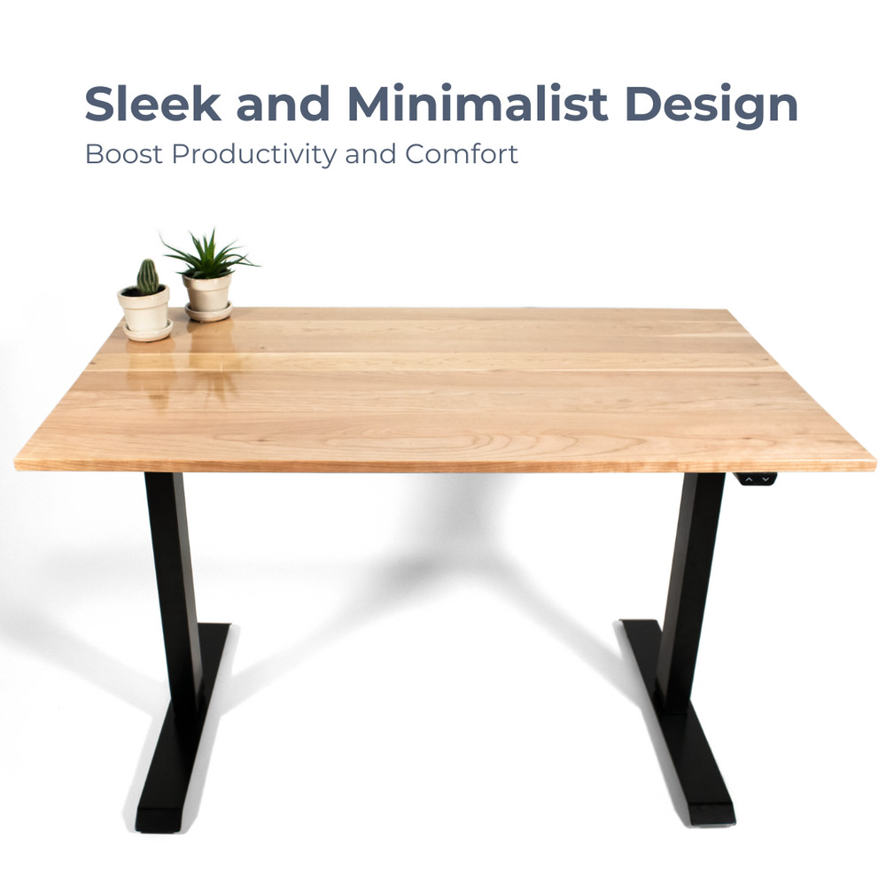 Electric Sit to Stand Adjustable Desk Frame w/ Button Controller Black & White