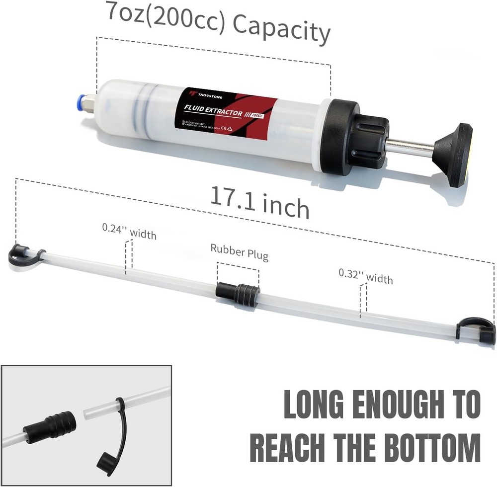 Effortless 200cc Fluid Extractor Pump with 22cm Tubes for Quick Maintenance