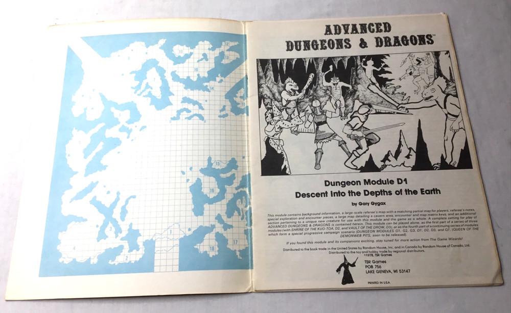 Vintage TSR Dungeons & Dragons Basic Rulebook + AD&D D1 Descent Module