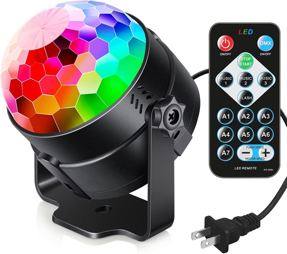 Party Lights,Sound Activated Magic Disco Lights with Remote Control Mini Disc...