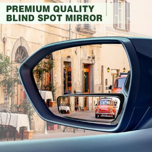 2PCS Blind Spot Mirror, HD Convex Wide Angle Looking Glass, Rectangular Wide