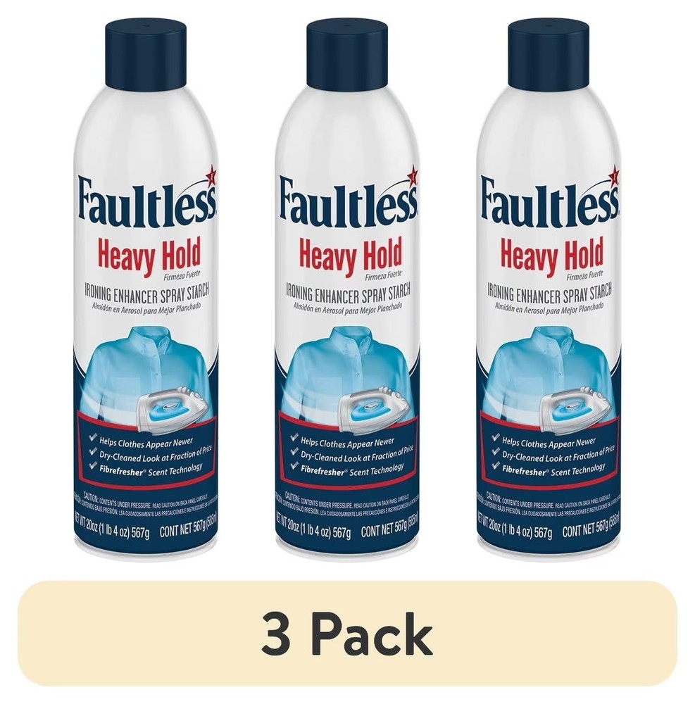 3 pack, Faultless Heavy Hold Ironing Enhancer Spray Starch 20 oz.